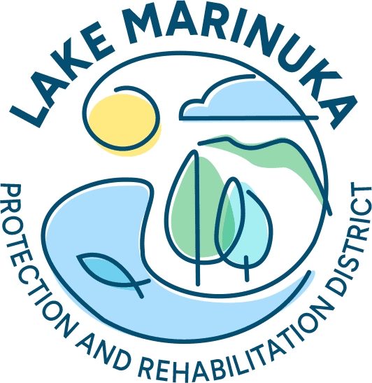 Lake Marinuka Logo In Blue Green Yellow With Transparent Background.